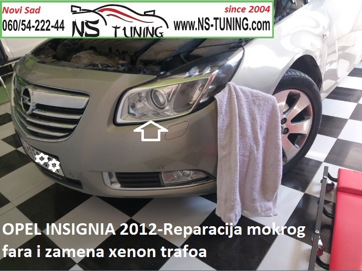 reparacija fara opel insignia 2012 xenon far d1s  trafo 5dv009720 009610 ns tuning novi sad auto servis